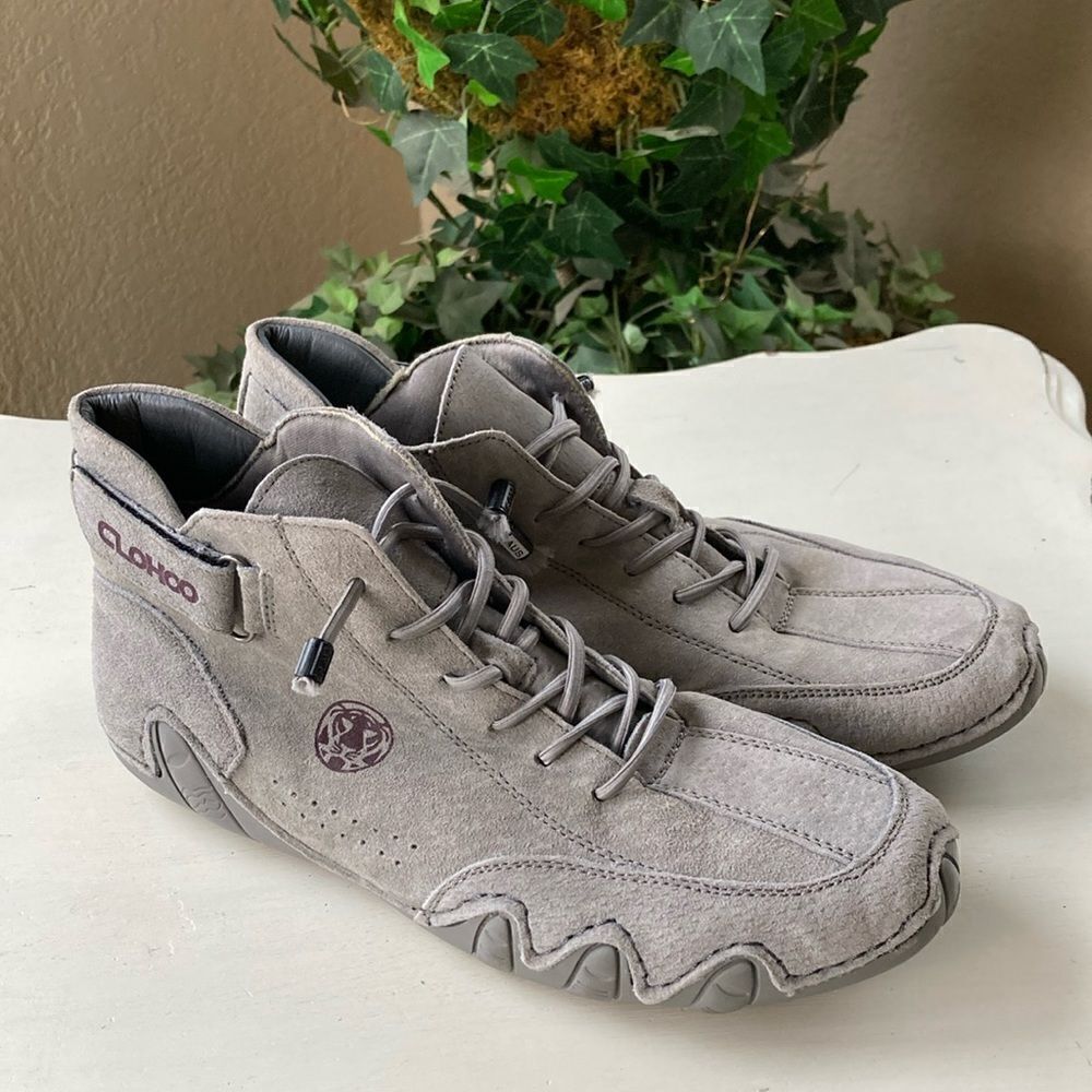 Clohoo Gray Men’s Ankle Slip On High Tops Adjustable Size 38
